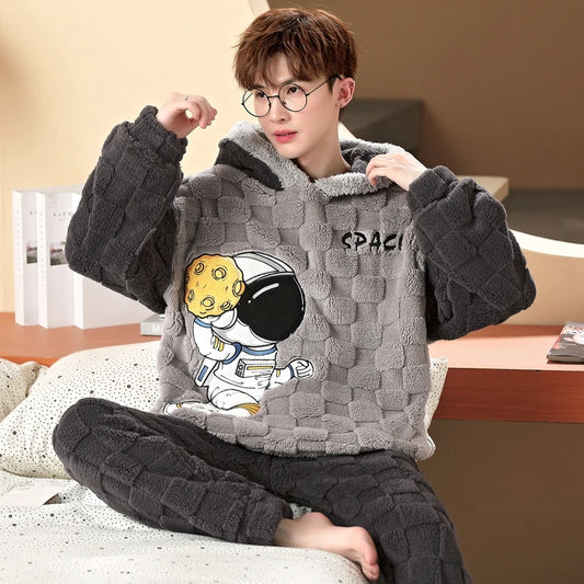 Premium Spaced Out Cartoon Inspired Ultrasoft Fleece Pajama Loungewear