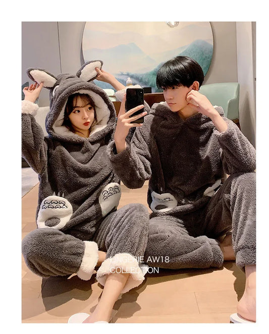 Anime Inspired Couples Winter Pajama Lounge Set- Totoro