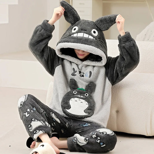 Premium Totoro Anime Inspired Fleece Oversized Soft Plush Pajama Loungewear Set