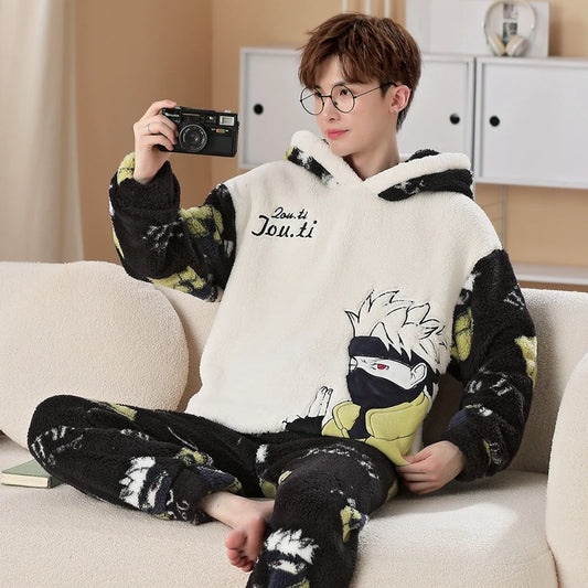 Premium Kakashi Naruto Manga Inspired Fleece Soft Pajama Loungewear