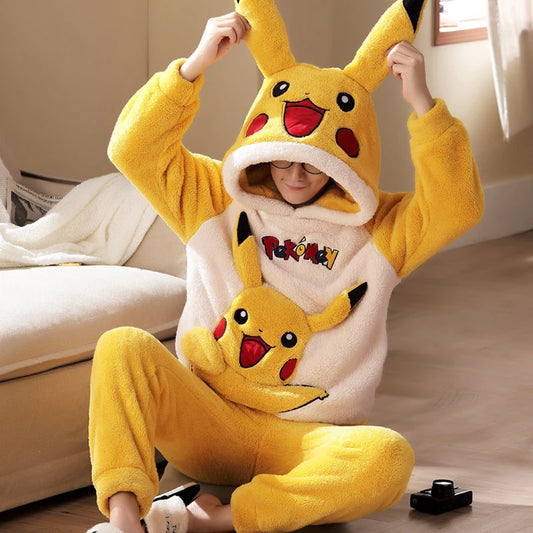 Premium Pika Pika! Pikachu Pokemon Cartoon Inspired Soft Fleece Oversized Pajama Loungewear