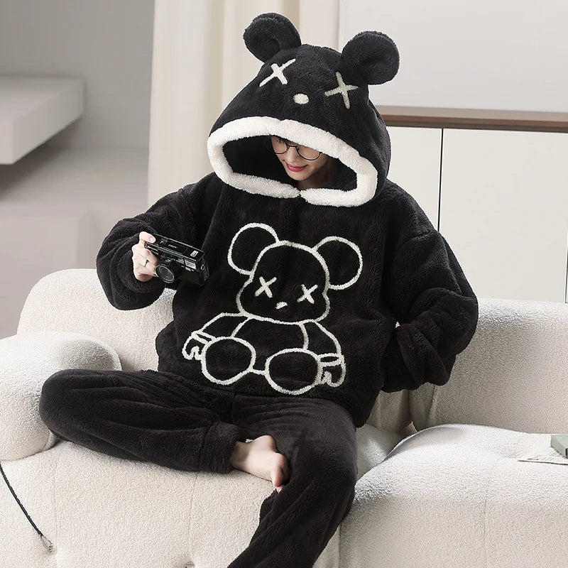 Premium Soft Fleece Winter Hooded Loungewear Cartoon Men Oversized Anime Inspired